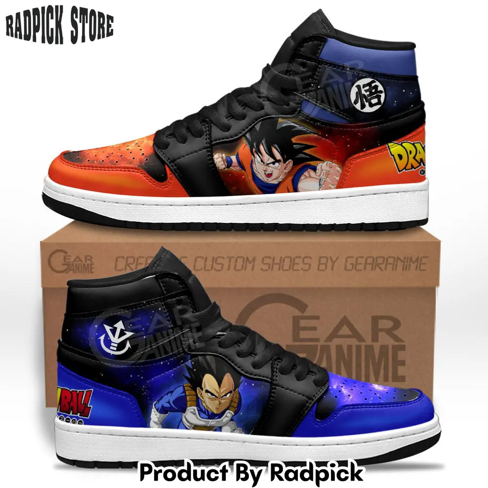 Vegeta and goku air jordan high top sneakers anime mv06  rp0355331
